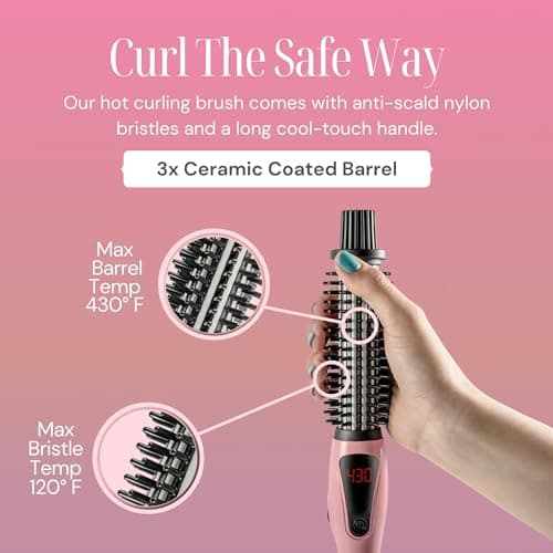 Alure Heated Styling Brush - 3-in-1 Ionic Curler/Straightener for All Hair Types