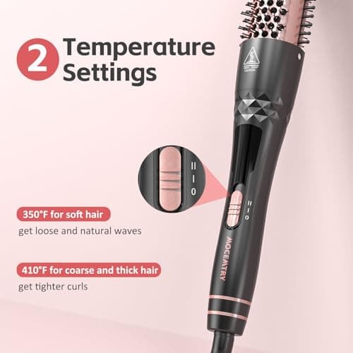 MOCEMTRY 1.5" Heated Tourmaline Curling Brush with Detachable PTC Head