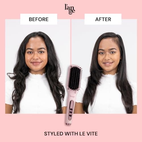 L'ANGE HAIR Vite Straightening Brush | Dual-Voltage Hot Brush for Smooth, Frizz-Free Hair