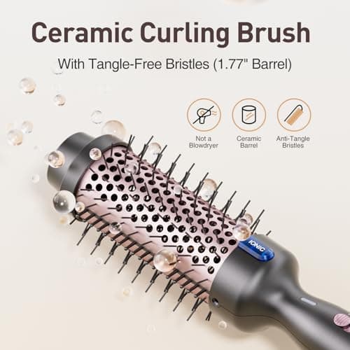 Rose Gold 1.77 Inch Thermal Round Hair Curling Iron with 2 Temp Settings
