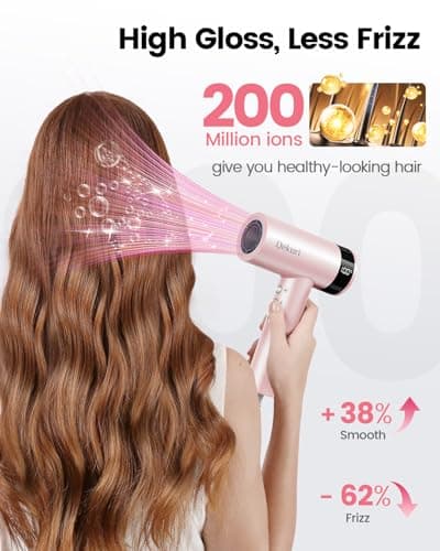 110,000 RPM Ionic Pink Hair Dryer, Lightweight and Quiet for Men and Women
