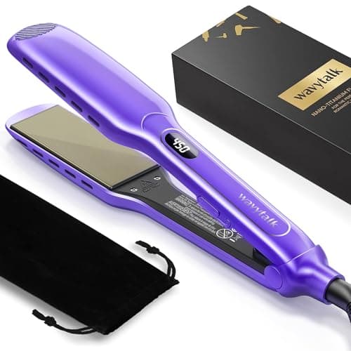 Wavytalk Titanium Hair Straightener - Professional Dual Voltage Flat Iron for Silky Smooth Hair