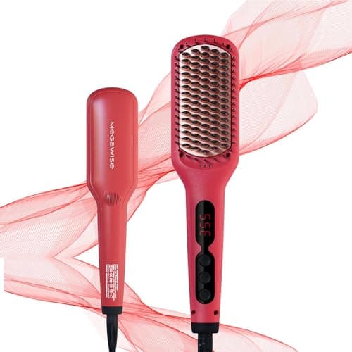 MEGAWISE Pro Ceramic Ionic Hair Straightener, 20s Heating Tech, Auto-Off, Black