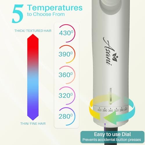 Asani 360° Airflow Styler - 2-in-1 Curling Wand & Hair Straightener for All Hair (White)