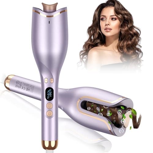 Automatic 1" Curling Iron with 4 Temp, 8 Timer & Anti-Tangle Rotators
