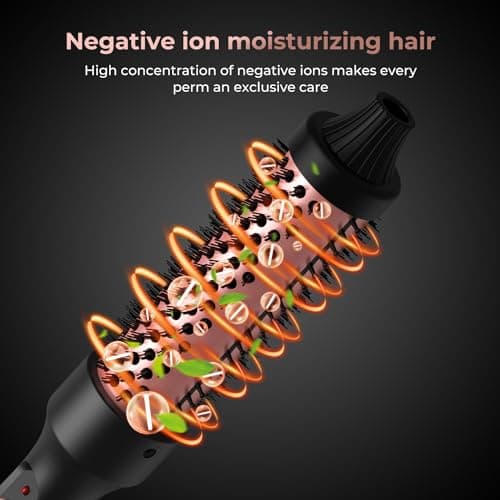 Thermal Brush for Travel, Ionic Curling Iron Brush, Volumizing Ceramic Tourmaline Curling Iron