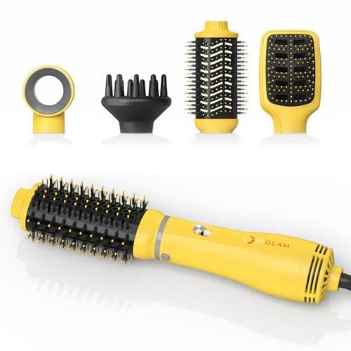 IG INGLAM Hair Dryer Brush Set, 4-in-1 Blower with Negative Ions Tech, 3 Heat Settings