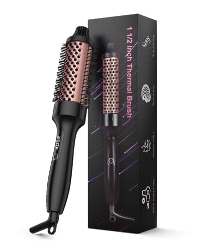 ANWA Ceramic Tourmaline Heated Round Brush, 1.5 Inch, Double Voltage, Blowout & Voluminous Hair Style