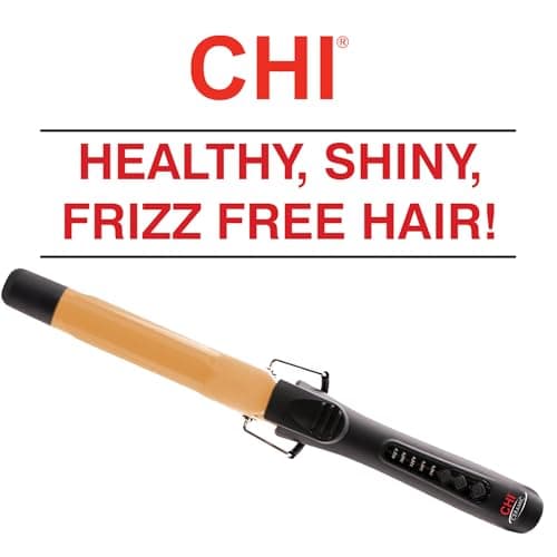 CHI Ceramic Curling Iron for Smooth & Shiny Curls, Adjustable Temp, 1" Barrel, Black