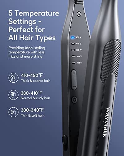 Wavytalk Ionic Hair Dryer and Pencil Flat Iron Set, 1875W Negative Ions Dryer with Diffuser and Concentrator, Professional Salon Straightener