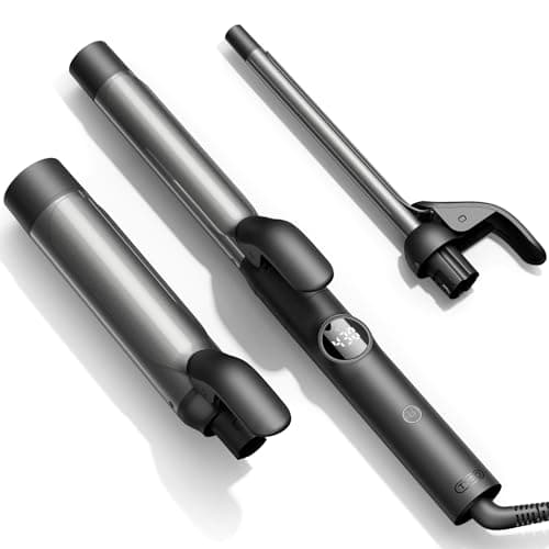 TYMO 3-in-1 Ceramic Curling Iron - Fast Heating, 5 Temps, Dual Voltage for Shiny Curls