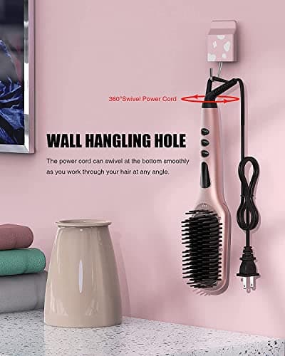 2025 MEGAWISE Ceramic Anti-Scald Dual Voltage Hair Straightener (Pink)