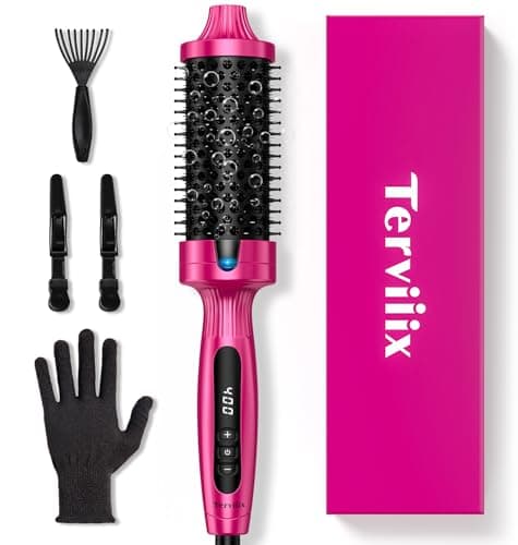 Terviiix Ionic Thermal Brush, 9 Temp Settings, 30S Heat, Voluminous & Smooth Hairstyling