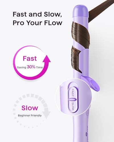 Wavytalk Curlmaker Pro Rotating Iron for Tight, Spiral Curls & Beach Waves, 3-Sized Ceramic Barrel, Effortless Long-Last