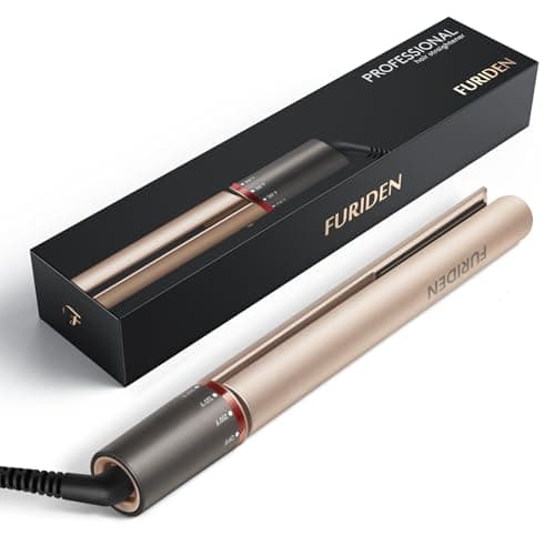 FURIDEN Salon-Quality Hair Straightener & Curler 2-in-1 Flat Iron | Fast Results, Long Lasting