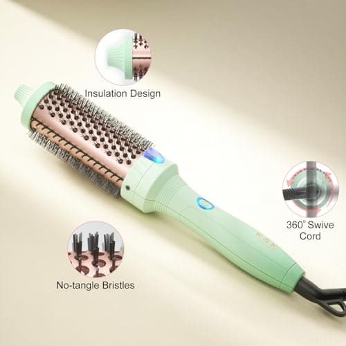 Easy-to-Use Ionic Heated Round Brush for Natural Curls and Smoother Hair.