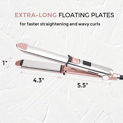 Titanium Ionic 2-in-1 Flat Iron, Fast Heating, Dual Voltage, Pink
