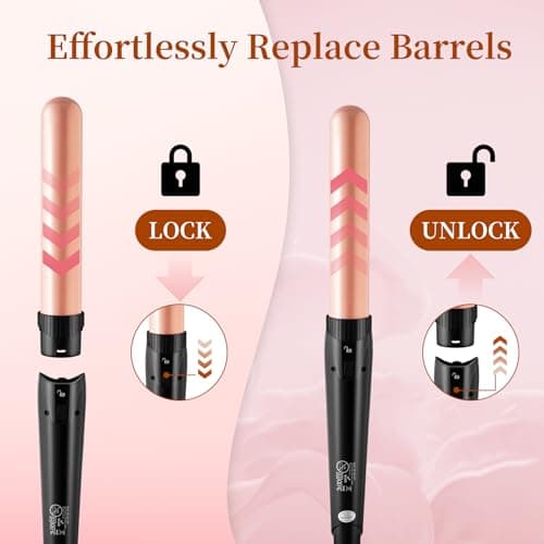 5 in 1 Ceramic Curling Iron Set with Interchangeable Barrels