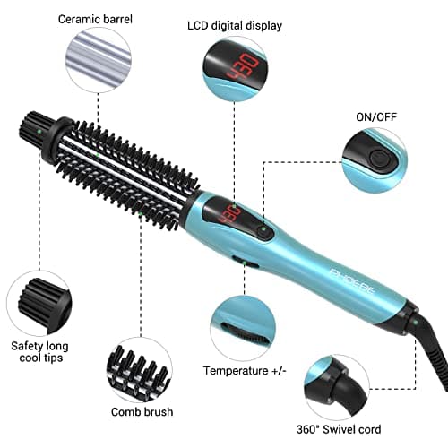 PHOEBE Anti-Scald Curling Iron with Instant Heat Ceramic Bristles
