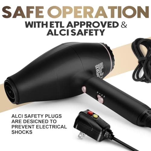 Ionic Hair Dryer for Women with Curly and Straight Hair