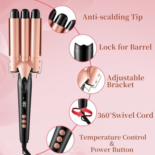 5 in 1 Ceramic Curling Iron Set with Interchangeable Barrels