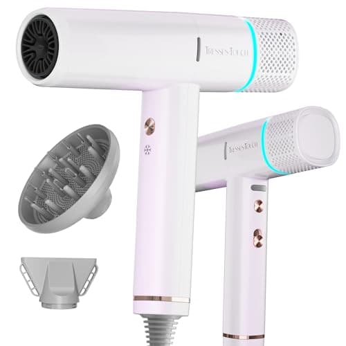 Professional 150K RPM Hair Dryer with Diffuser, 3 Temps/2 Speeds & Negative Ionic, Black