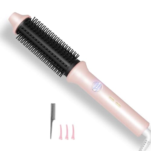 1.26 Inch Heated Round Brush Curling Iron, 10 Temp Settings, Fast Heat, Anti-Frizz Hair Styler