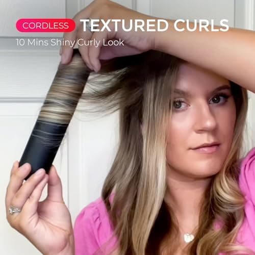 TYMO Portable Cordless Hair Straightener, Mini Anti-Scald Comb for Women, Black