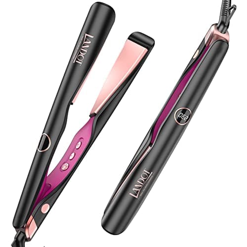 LANDOT 2-in-1 Hair Straightener and Curler - Flat Iron for Wave and Straighten Hair