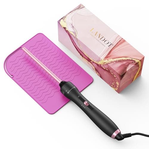 LANDOT 5-in-1 Curling Iron Set: 1.5" Thermal Brush & Ceramic Wands for Lasting Curls