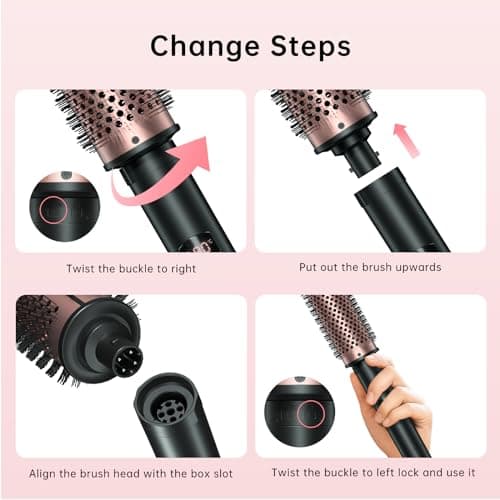 2in1 Heated Brush for Blowouts & Curls, Dual Temp Control, 1.5in/1.75in, Travel Ready
