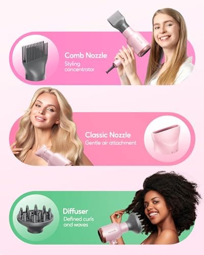 Wavytalk Professional Hair Dryer with Diffuser for Women