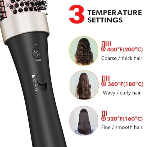 Ionic Thermal Curling Iron with Ceramic Tourmaline Brush - 1.5 Inch Heated Hair Styler