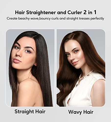 Terviiix Titanium Flat Iron - ARC Non-Snagging, Smooth 1-3/4", Wide Salon-Grade Hair Straightener, Black Hair
