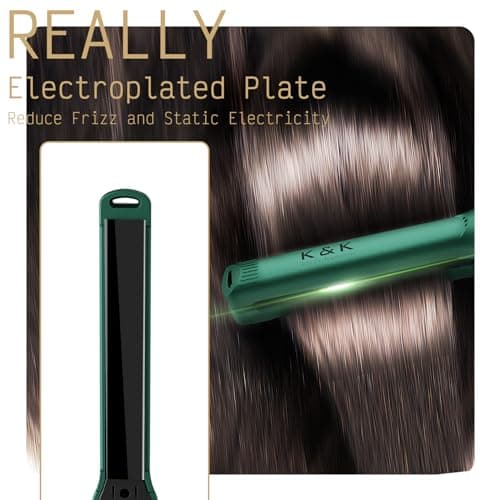Mini Ionic Tourmaline Ceramic 0.5 inch Swivel Hair Straightener (Green)