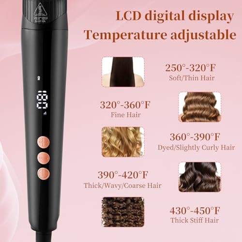 5 in 1 Ceramic Curling Iron Set with Interchangeable Barrels