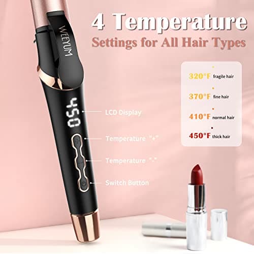 2 in 1 Hair Straightener & Curler, 1 1/4 Inch Dual Voltage Curling Iron