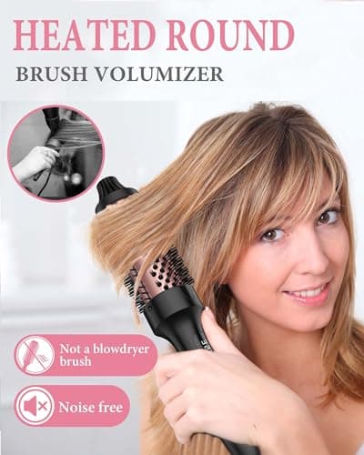 ANWA Ceramic Tourmaline Heated Round Brush, 1.5 Inch, Double Voltage, Blowout & Voluminous Hair Style