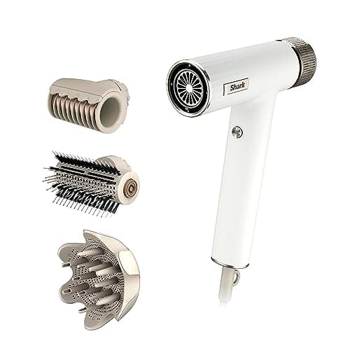 SpeedStyle Shark Hair Dryer | No Heat Damage Styling | 3 Tools Included | Portable & Powerful | Best for Straight & Wavy