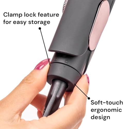 L'ANGE HAIR Titanium 2-in-1 Flat Iron & Curler | Best for All Hair Types | Dual Voltage Travel Iron (Black)