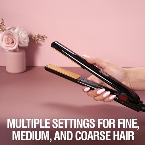 CHI Original Digital Ceramic Hair Straightener, 1", Even Heat, Shine, Piano Black