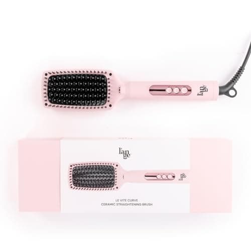 L'ANGE HAIR Blush Heated Straightener Brush for Smooth, Frizz-Free Hair