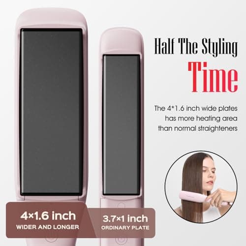 LENA H2S Professional Hair Straightener, 12 Temp Settings, LED Display