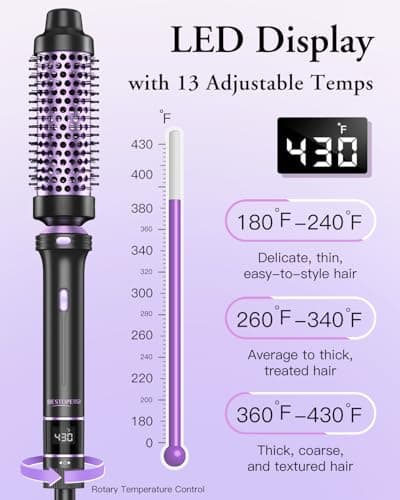 5-in-1 Curling Iron Set with Thermal Brush & 3 Ceramic Irons (0.35" - 1")