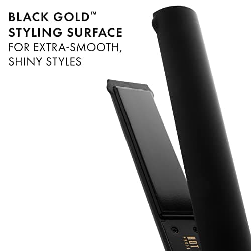 HOT TOOLS Pro Artist Black Gold Evolve Salon Hair Flat Iron | Long-Lasting Straightening Finish