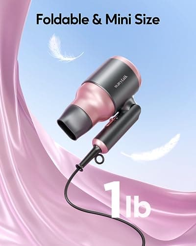 Wavytalk Portable Hair Dryer with Diffuser and Airflow Styler Curling Iron