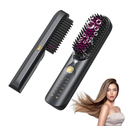300 Million Negative Ions Cordless Hair Straightener - Fast Heating, Portable for Travel - Touch Up On-The-Go, Gift for