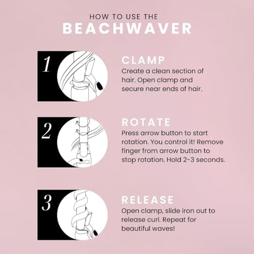 Beachwaver Co. Pink Sunset Curling Iron - Auto-Shut Off, Dual Voltage | 1.25" Ceramic