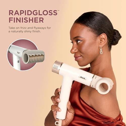 SpeedStyle Shark Hair Dryer | No Heat Damage Styling | 3 Tools Included | Portable & Powerful | Best for Straight & Wavy