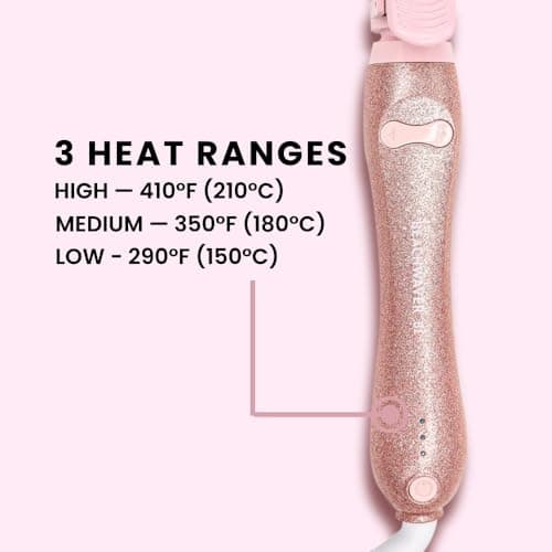 Beachwaver Co. B1 Pink Glitter Curling Iron - 1 Inch Ceramic, Auto-Shut Off